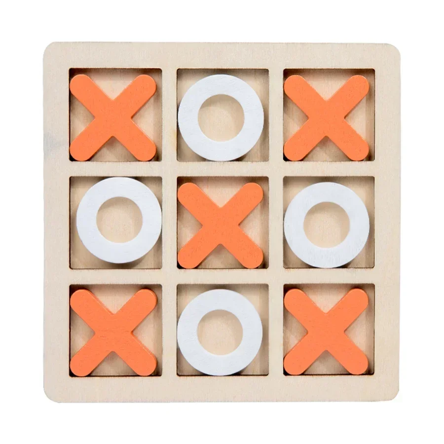 ไม้ XO Tic-tac-toe ปริศนาของเล่น Casual Battle BOARD เกมเด็ก Interactive BOARD คิดเกม