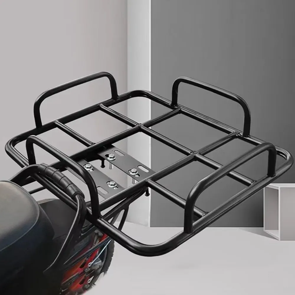 

Iron Cargo Rack Rear Rear Grille Loading Seamless Steel Tube Food Delivery Box Rack Black Bracket Base