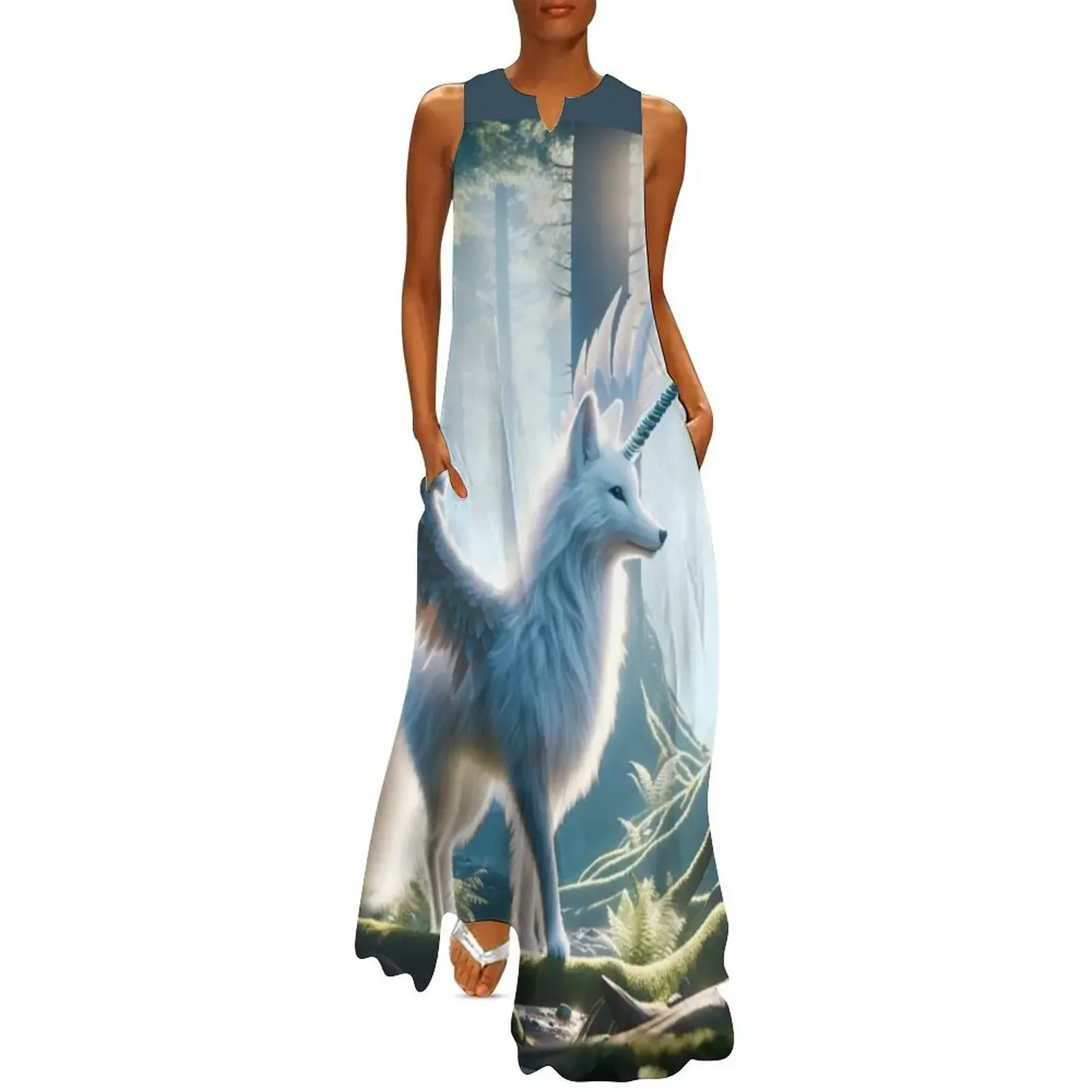 

Fox-Alicorn Hybrid: Majestic Fantasy Art Long Dress women's elegant loose dresses women party dresses elegant women's sets Dress