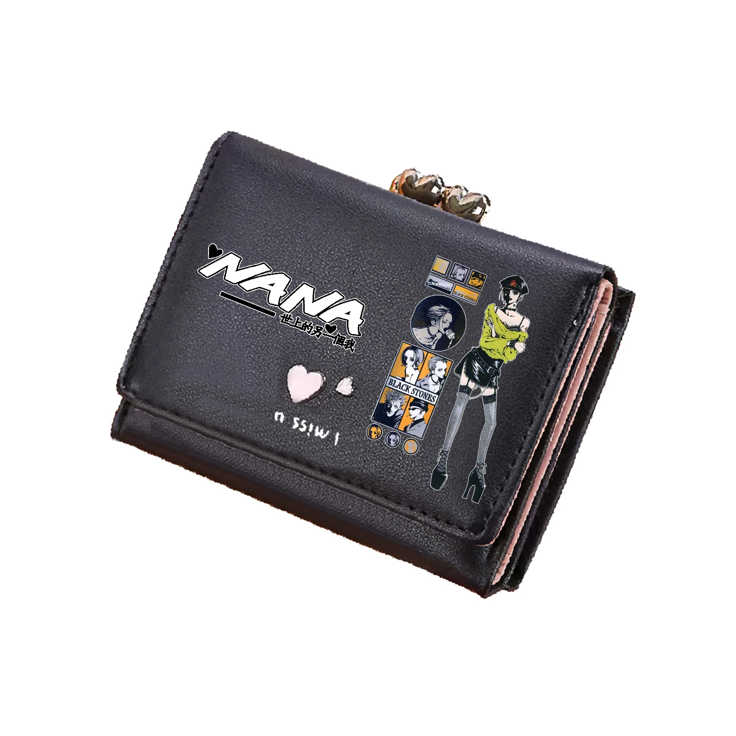 NANA Anime Coins Purses Girls Pink ID Card Holder Cute Short