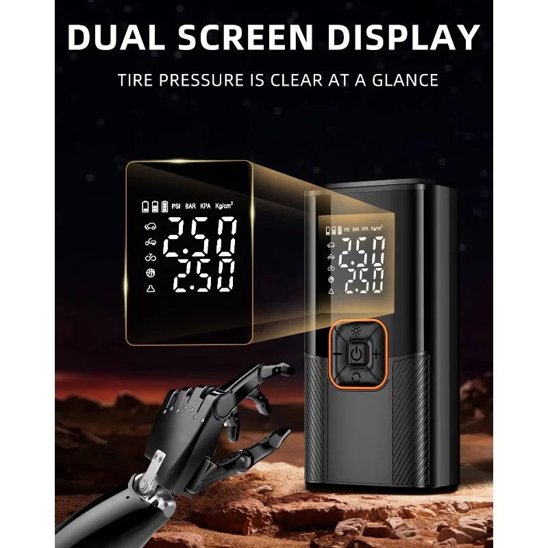 Rechargeable Wireless Car Air Pump Compressor Mini Digital Automatic Portable Tyre Inflator ABS Electric Mini Digital Automatic