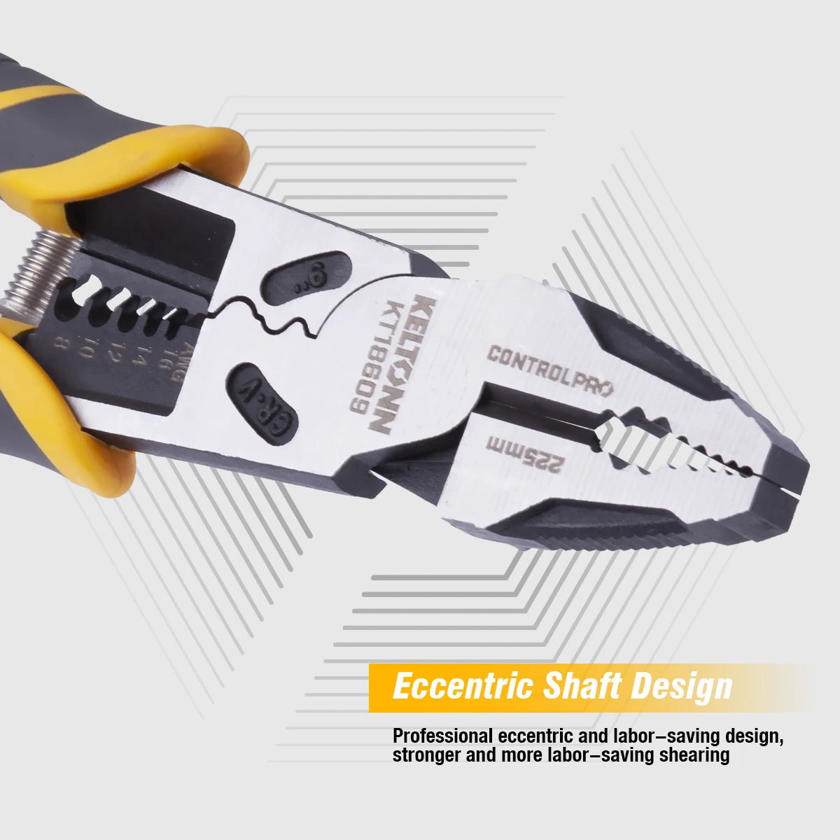 Multifunctional Wire Stripper Crimper Cable Cutter Pliers, 9-inch multi-function wire cutting, crimping, stripping and clamping