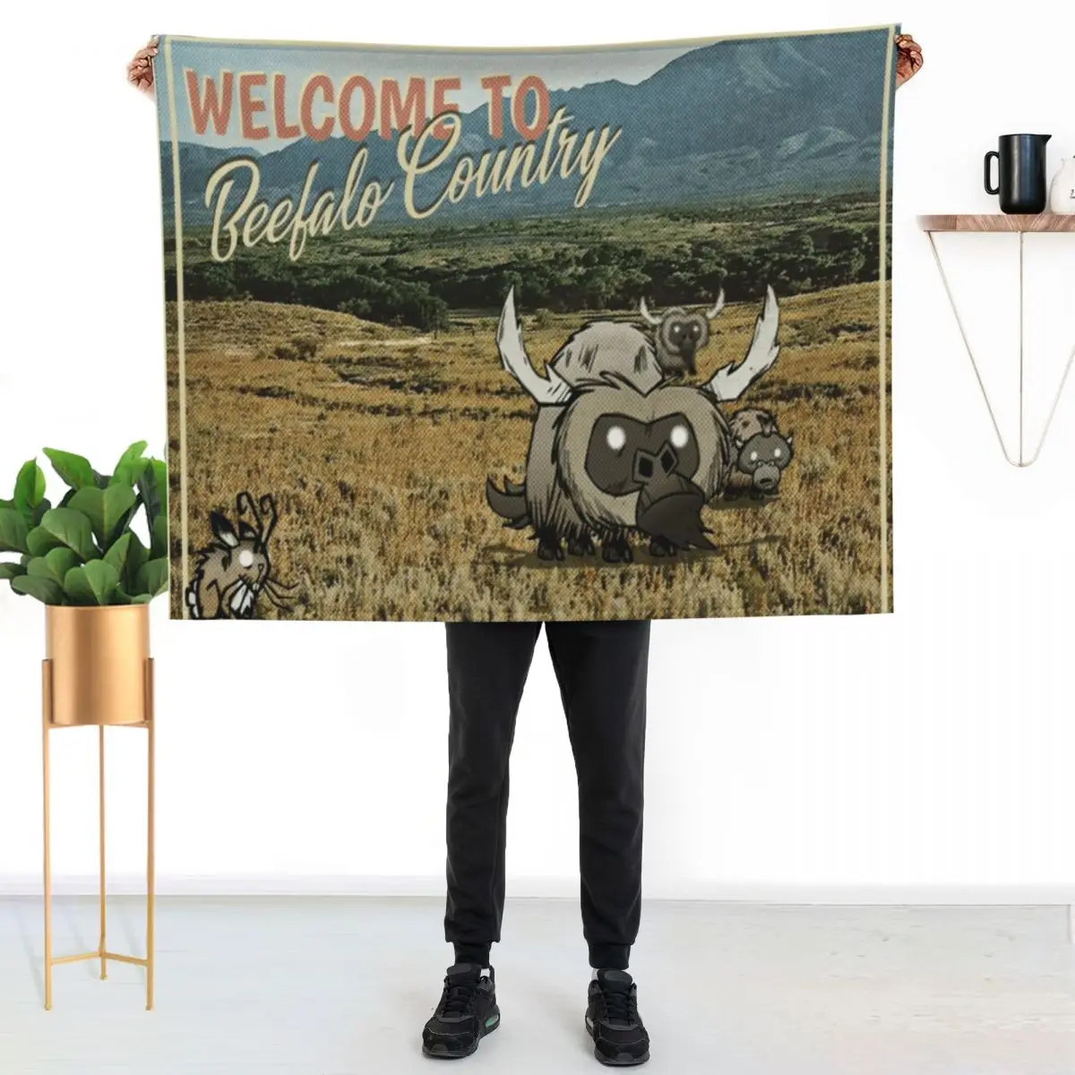 Beefalo Country - Dont Starve Throw Blanket Furrys Decorative Sofas Giant Sofa valentine gift ideas Plush Nap Blankets