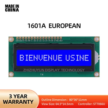 LCD 1601A Avrupa LCD Ekran Mavi Film 16X1 Nokta Vuruşlu Karakter LCD Ekran Yüksek Parlaklık Ekran Denetleyicisi ST7066U
