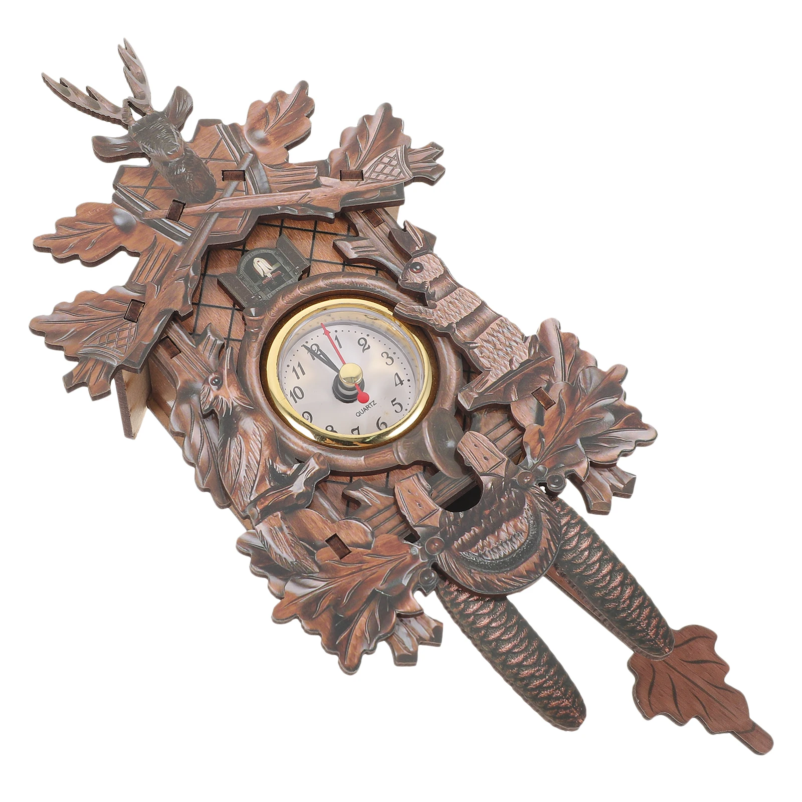 

Wooden Pendulum Clock for Home Office Decor Cuckoo Clock No Clear Display Easy to Assemble Bedroom Wall Clocks