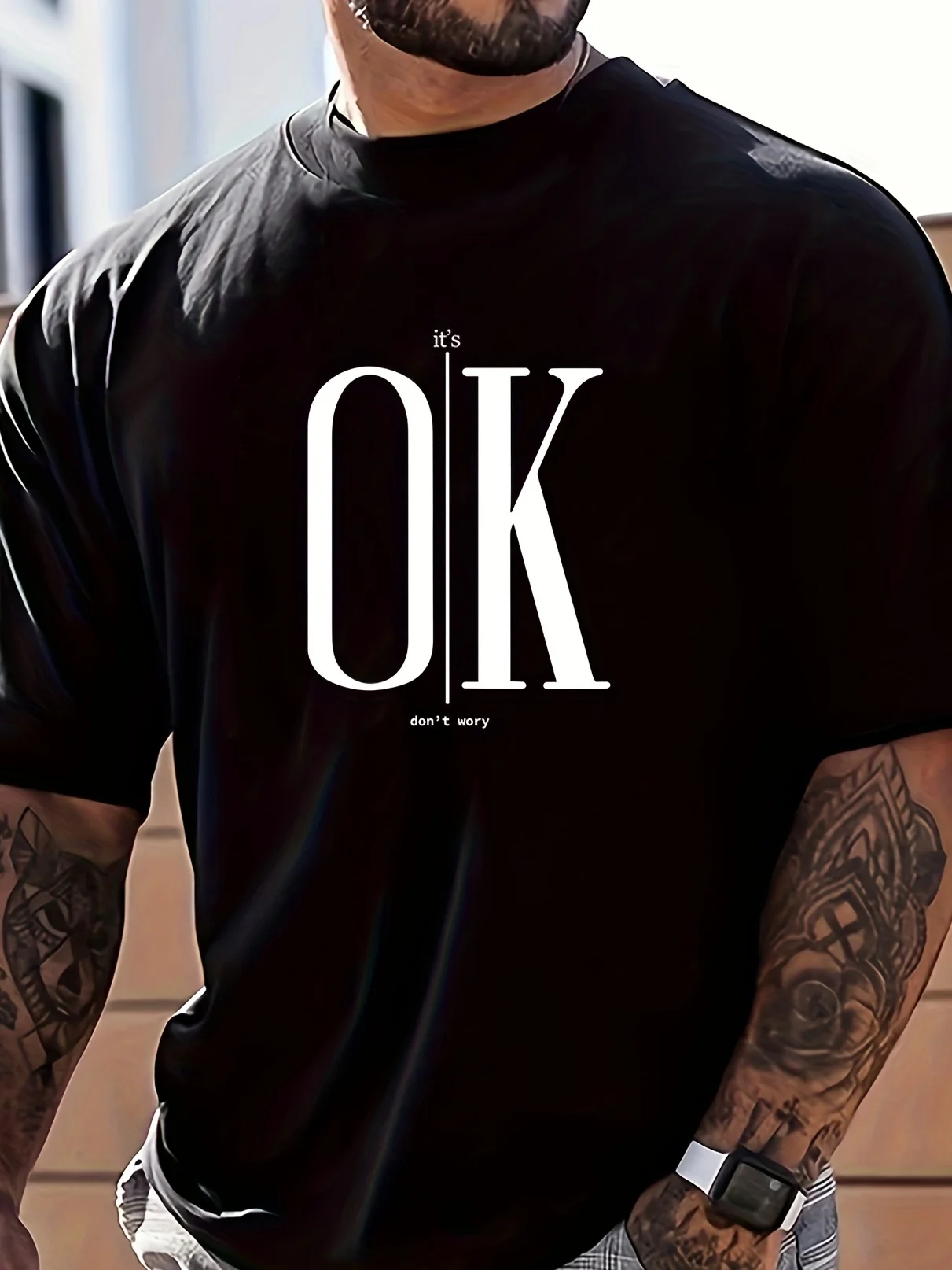 

Vibrant Graphic Print Crew Neck T-Shirt Mens Casual Short Sleeve Shirt for Summer Outdoor Activities Comfortable Breathable