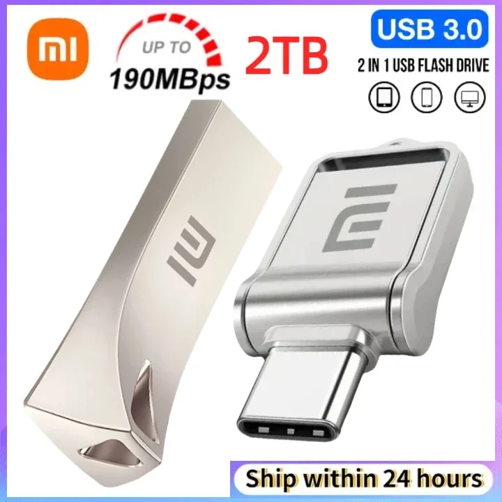 Xiaomi 2TB Metal 3.1 Flash Drive 1TB Pen Drive Key 2TB 4TB Type C High Speed Portable Pendrive OTG Memory Stick Waterproof U Dri