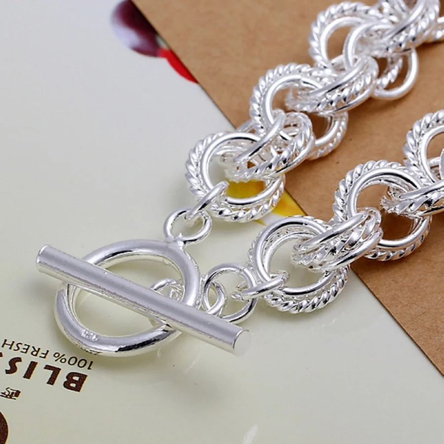 High quality 925 Sterling Silver Jewelry pretty nice fashion popular Bracelets wedding party circle factory price