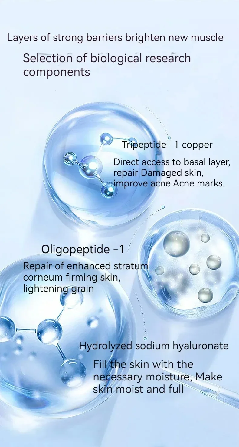 20pcs Blue Copper Peptide Freeze-Dried Powder Set Oligopeptide Anti Wrinkle Essence Shrink Pores Acne Treatment Skincare Serum