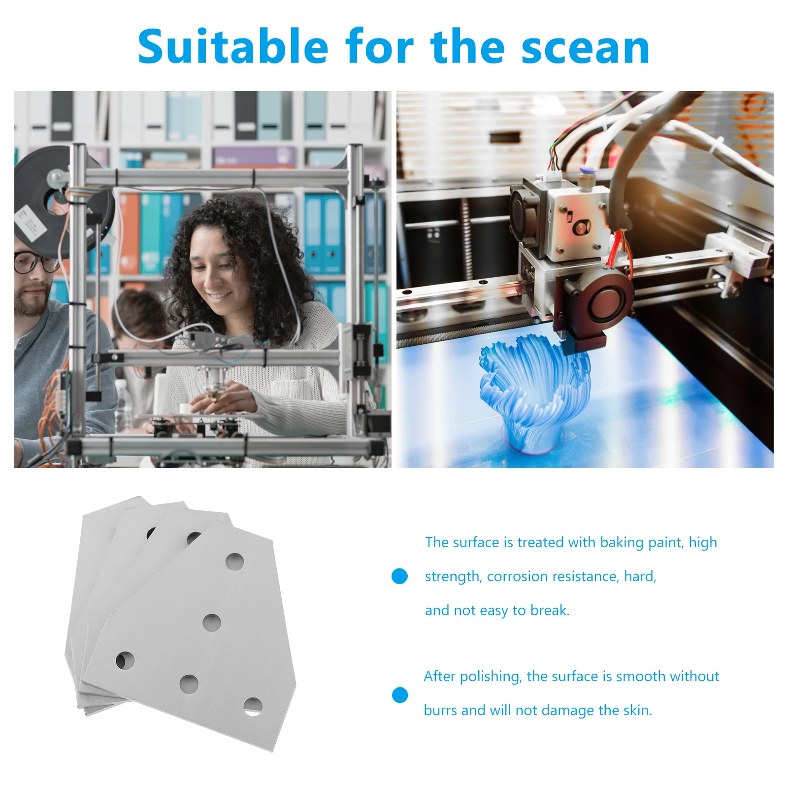 

Aluminum 5 Hole Connection Plates Joint Strips for 3D Printer Angle Brackets Joining Boards Hardware