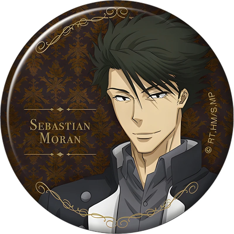 موريارتي باتريوت دبابيس التلبيب سيباستيان موران تأثيري شارات اليدوية الكرتون الشكل صفيح دبابيس ظهره الحلي