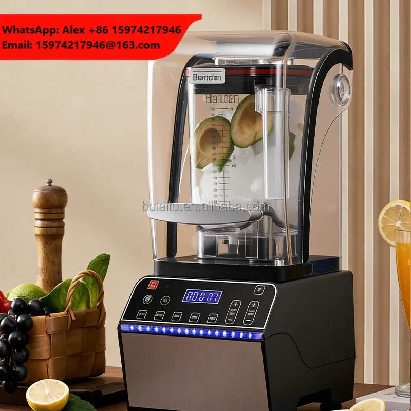1800W Heavy Duty Commercial Soundproof Blender With Smoothies Maker 5-Speed Eco-Friendly For Cafe & Hotel Use