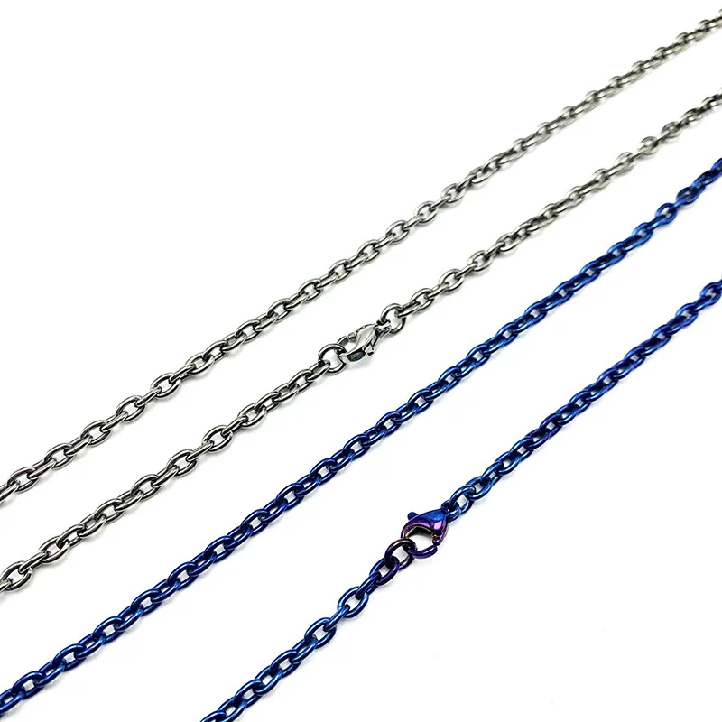 Pure Titanium Necklace O-shaped Chain Ultra Light Anti Allergy Necklace 3mm Trendy Retro Neutral Skin Friendly Titanium Chain