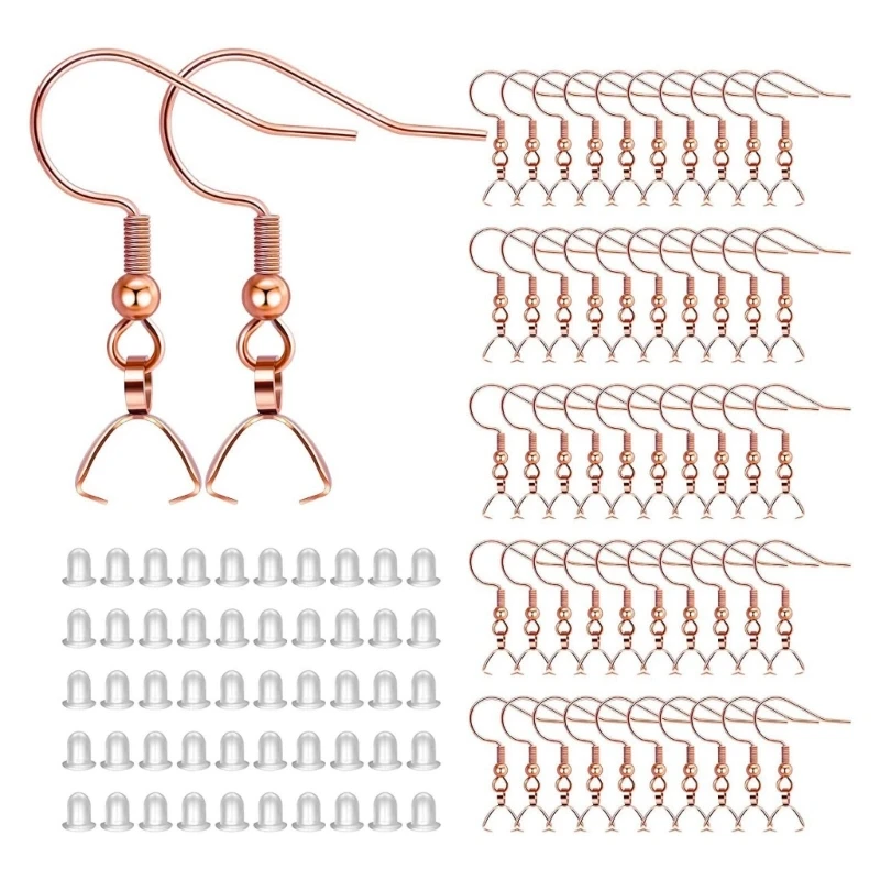 

MXME 100Pieces Earring Hooks with Pendant Clasp Earplugs for Jewelry Earring Making