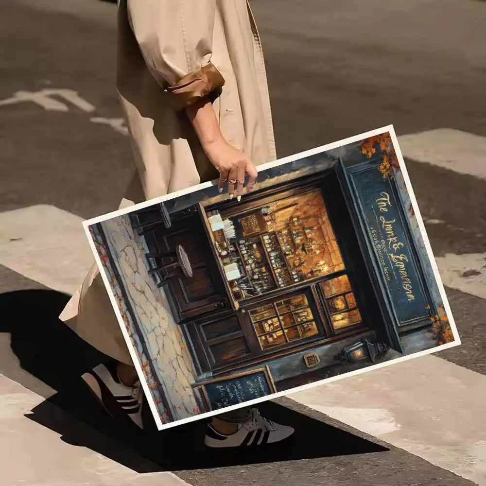 معالجات مكتبة جرعة عصا متجر ملصق ورقة طباعة غرفة المعيشة المنزلي غرفة نوم مدخل بار مقهى الفن اللوحة الديكور #4