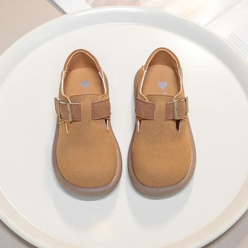 2026 新しい女の子の靴レトロシンプルな子供ファッション革靴ソフトノンスリップ男の子多用途子供カジュアルシューズ春秋