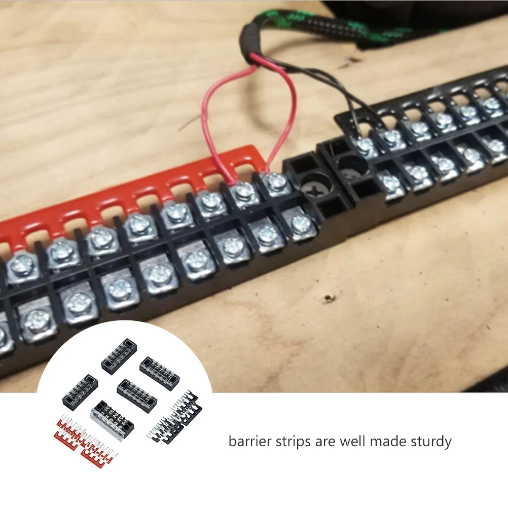 

5 Sets 5 Positions Dual Row Screw Terminal Strip Blocks Power Wiring Connector Kit Ignition Grounding Electrical 5P