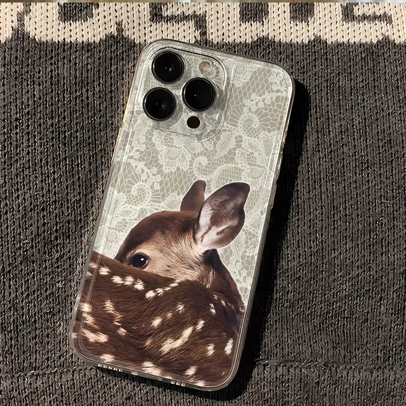 Aesthetic Sika Deer Phone Case For Samsung S26 S25 S24 S23 S22 S21 S20 FE Note20 Note10 Plus Ultra Lite Edge 5G Clear Soft TPU
