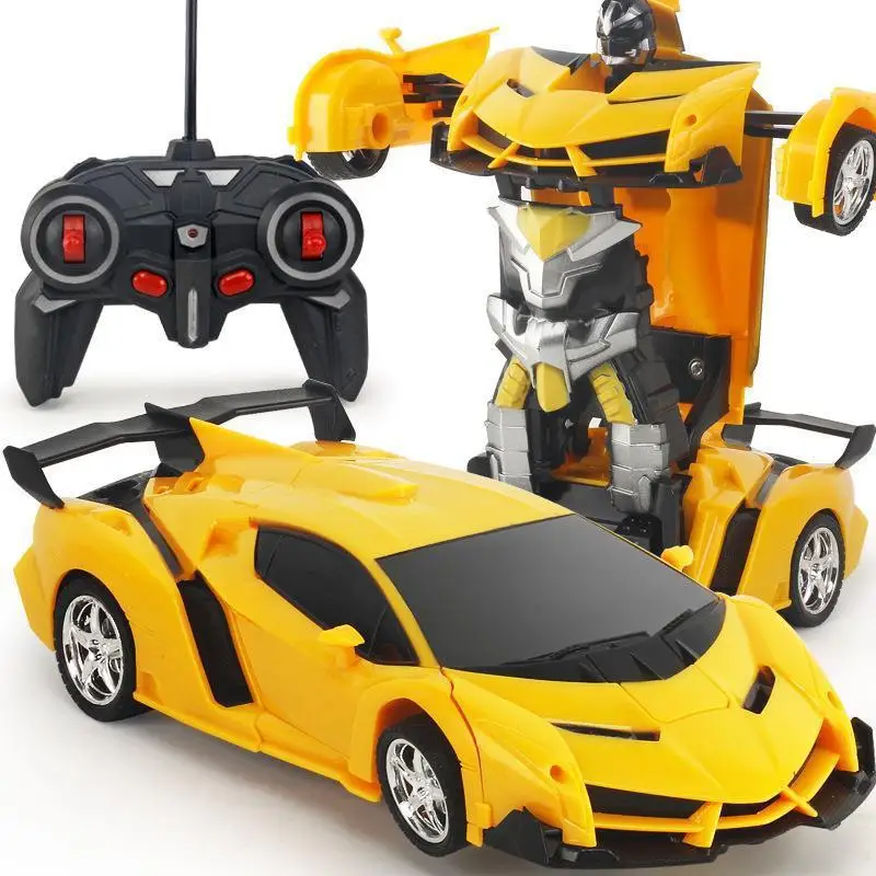 1: 18 Quattro canali Una chiave di ricarica Telecomando Trasformabile Auto Robot Giocattolo per bambini Resistente agli urti