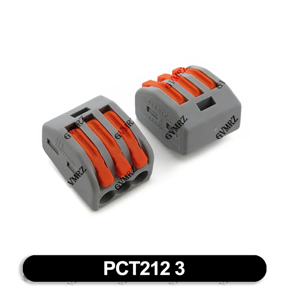 5PCS PCT212 213 214 Quick Wire Connector,Fast Wiring Push in Lever Connectors Electrical Wiring Terminal Block for Wires 213 214