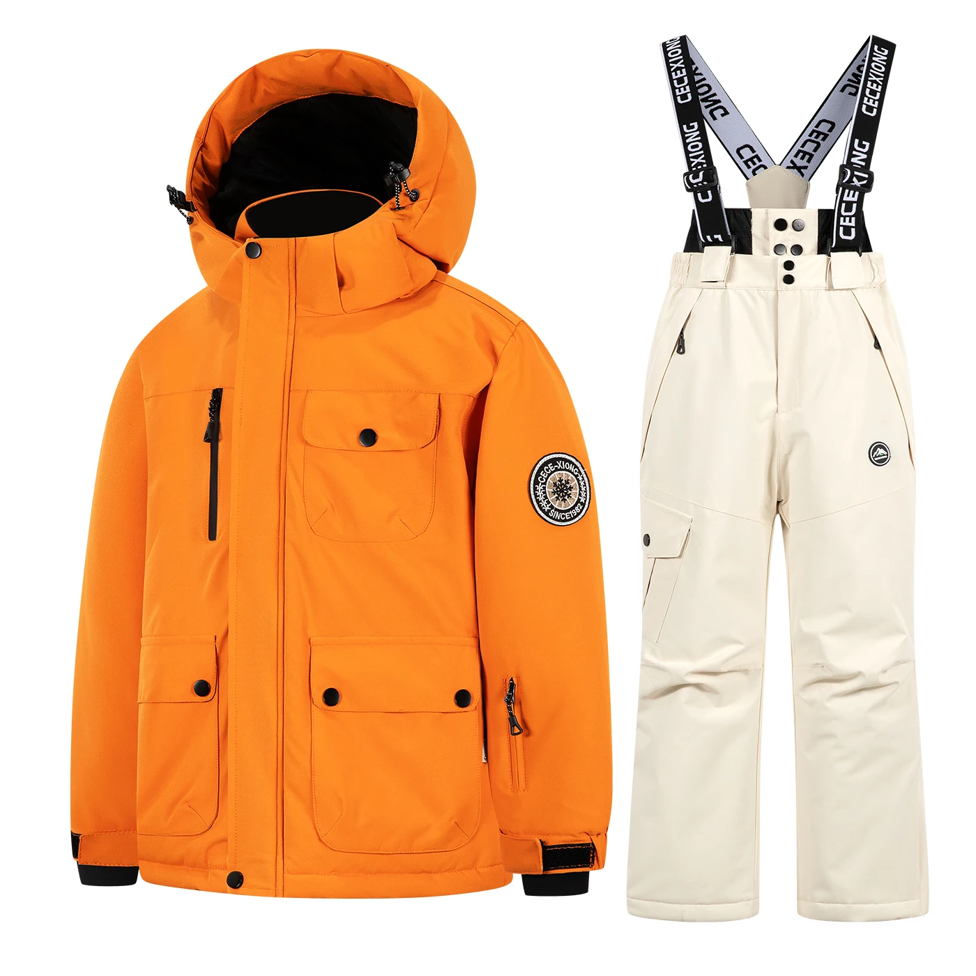 -30 grados de invierno traje de nieve para niños trajes de esquí para niños 2 piezas deportes al aire libre snowboard traje de nieve para niños y niñas conjunto de traje de esquí