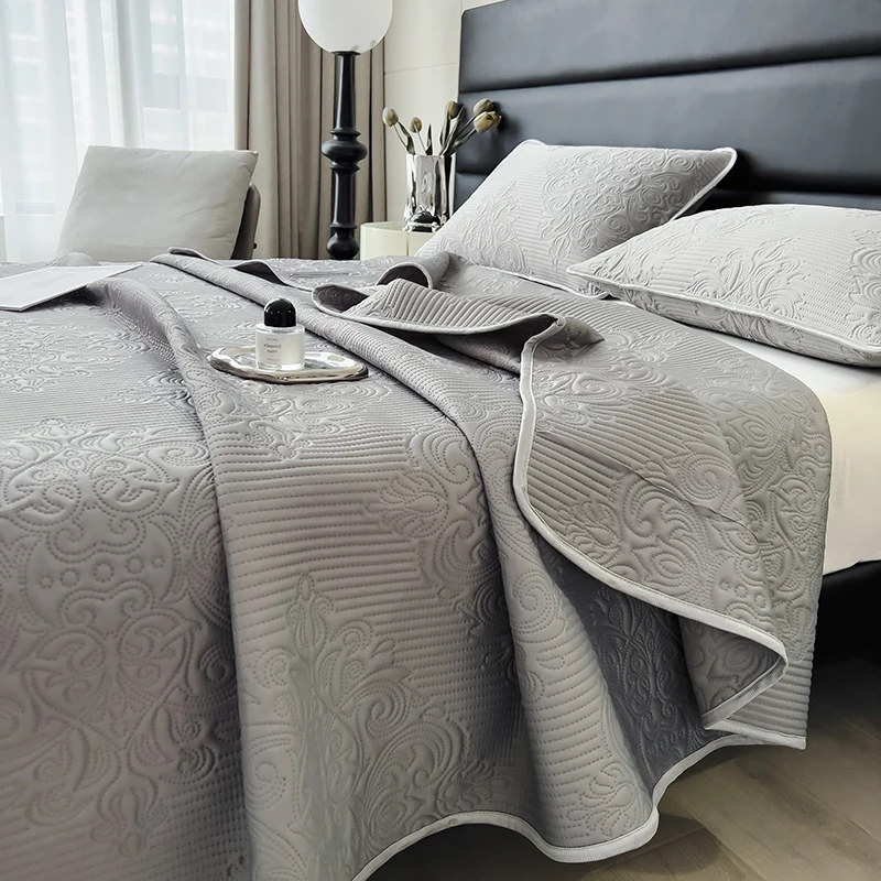 

3D Embossed Embroidered Summer Quilted Bedspread on the bed Bed Sheet Lightweight Air-conditioning Blanket Soft Cooling Blankets