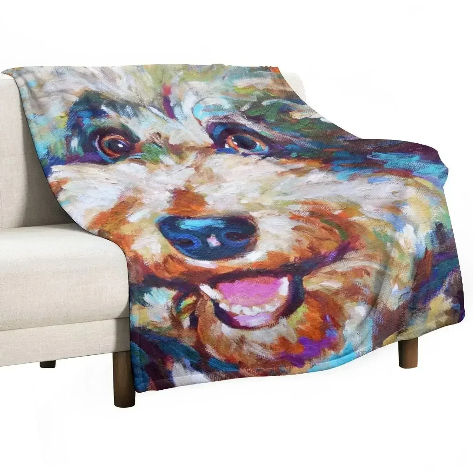 

Cute AUSSIEDOODLE Puppy Throw Blanket Lightweight Cozy Blanket for Bed Sofa
