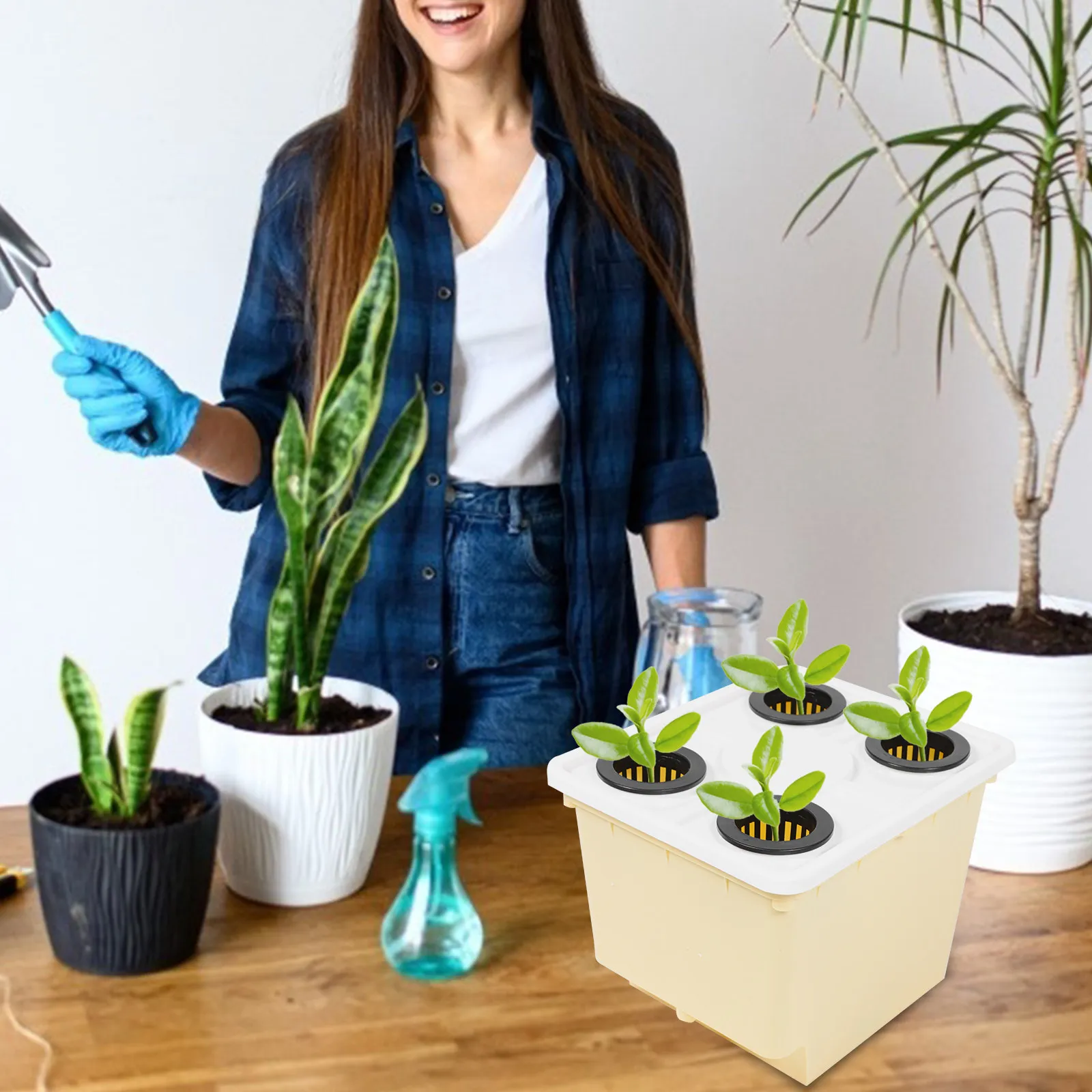 

Пластиковый контейнер для гидропоники, емкость для выращивания растений без почвы, для овощей, цветов, теплиц, садоводства