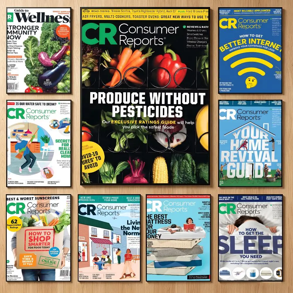 Independent Report C-Consumer Reports Poster Classic Self-Adhesive PP Wall Sticker for Living Room Bar Decor Gift
