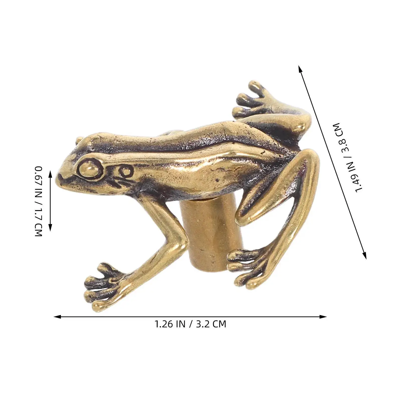2 個の固体カエルキャビネットノブヴィンテージ動物引き出し取手ドレッサーワードローブ用真鍮家具ハンドル