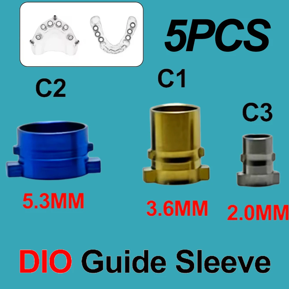 

5PCS Dental Dio Digital Guide Sleeve Guided Drill External Irrigation Implant Depth Planting System Dental Accessory