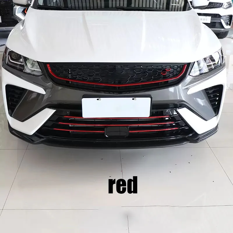 Lower grille decoration bright strip PVC material car exterior decoration for Geely Coolray SX11 2023 2022 2021 2019