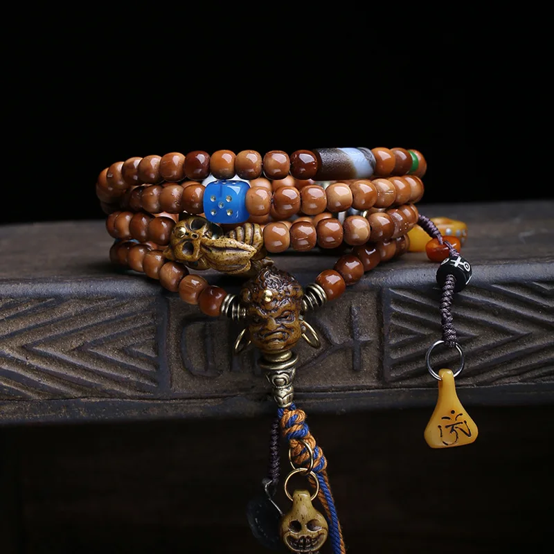 Necklace Bracelet Natural Cook 108 Buddhist Prayer Sweater Chain Twisted Agate Thread Beads Bo