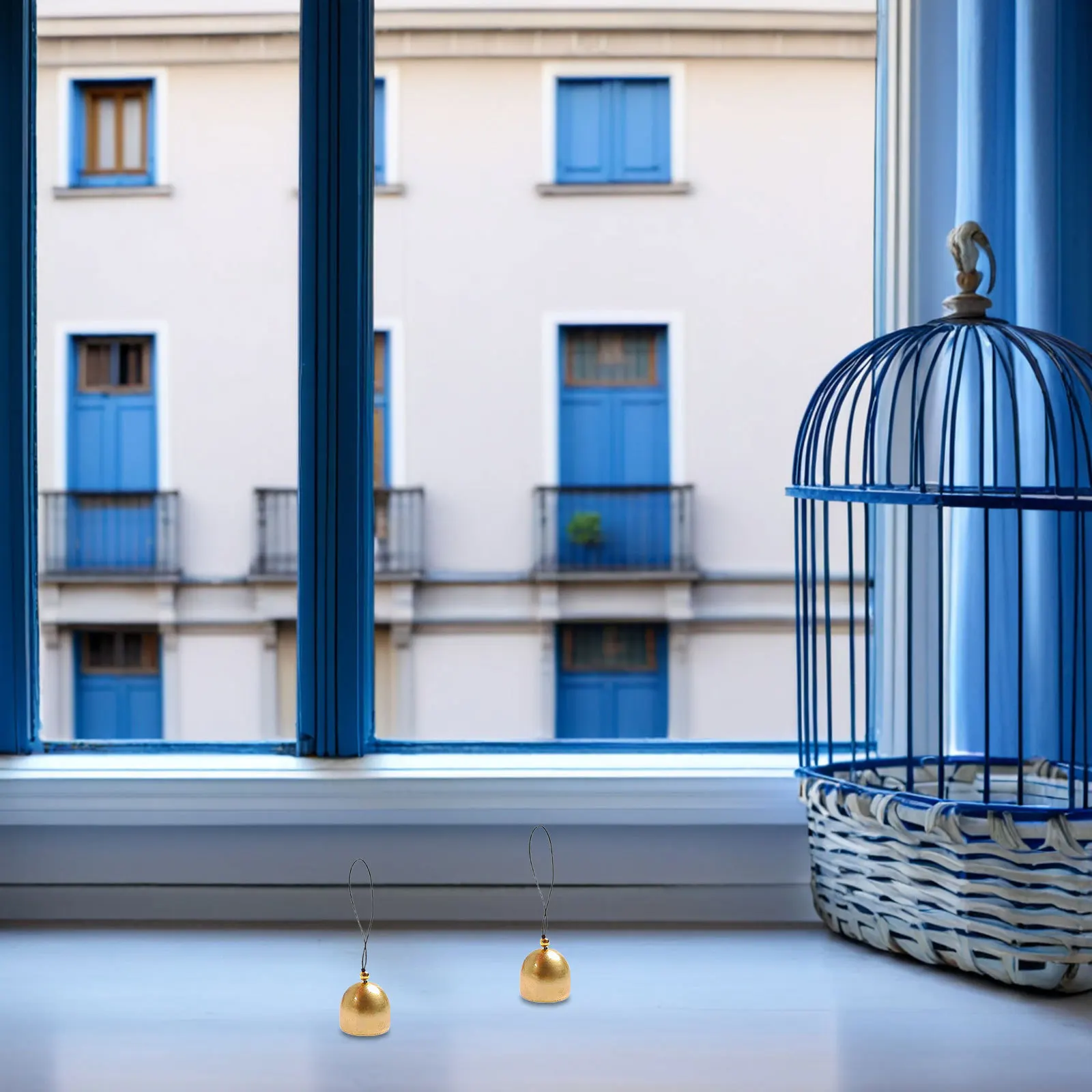 

6Pcs Wind Chimes Bells Sturdy Brass Mini Hanging Bells for Room Office Tent Garden Decor Small Craft Bell Pendants