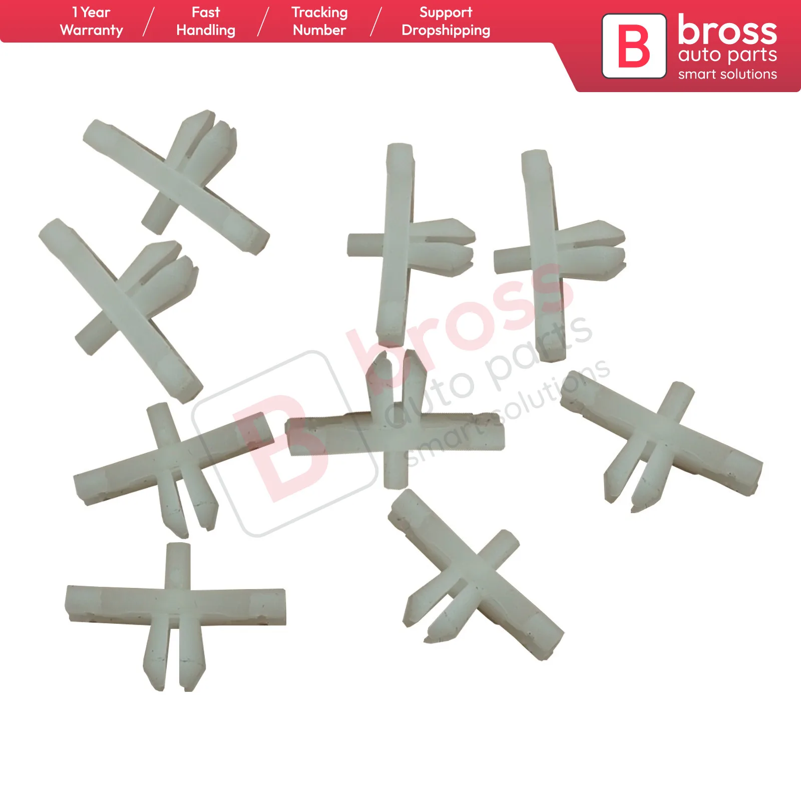 BCF1248 10 Pieces Body Side Moulding Clip for Volvo: 591-740 Head Dia: 1.9mm Head: 16.3mm X 4.6mm Length:11.4 mm Fits:3.7mm Hole