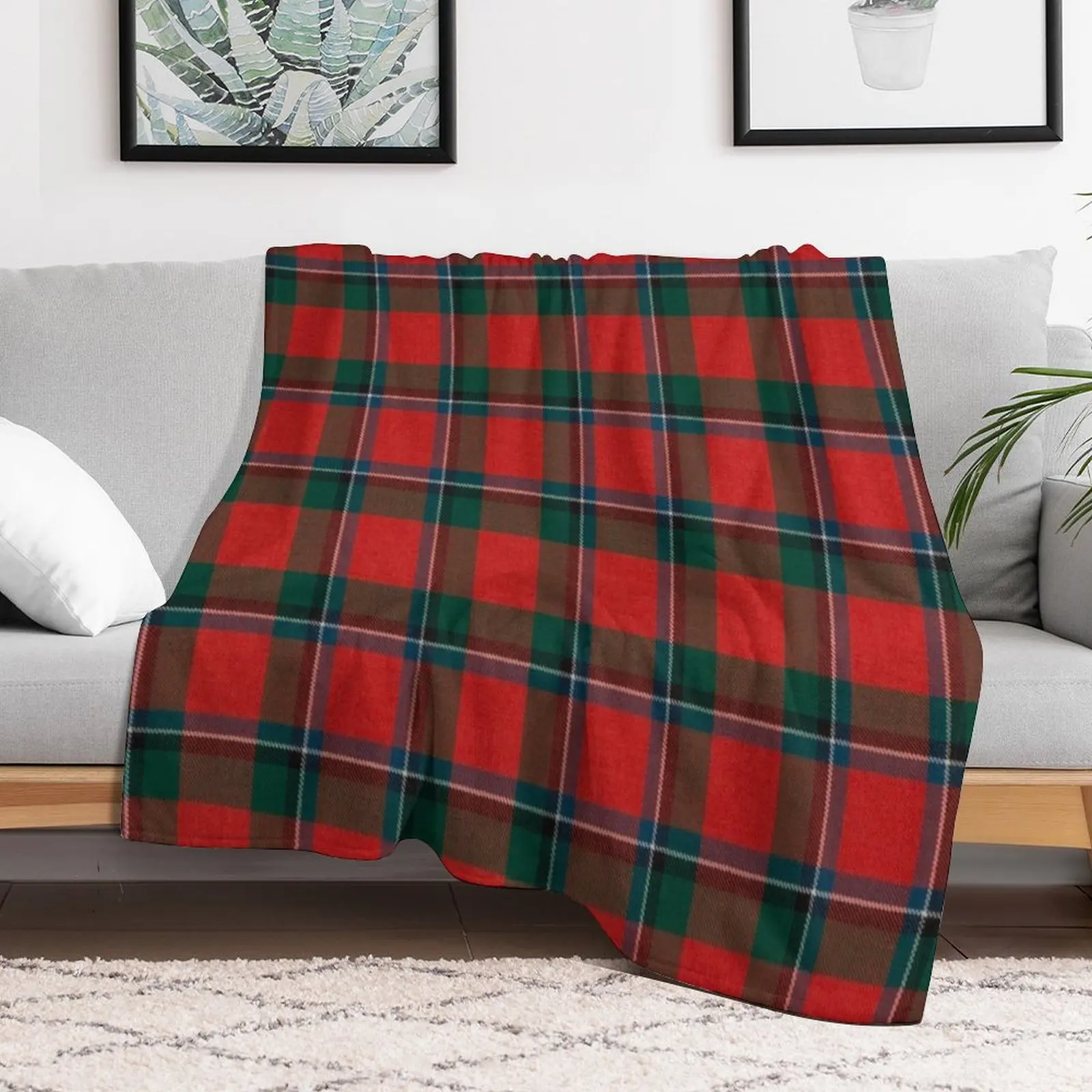 Sinclair Scottish Tartan Throw Blanket Furrys Hair Weighted Fashion Sofas Blankets