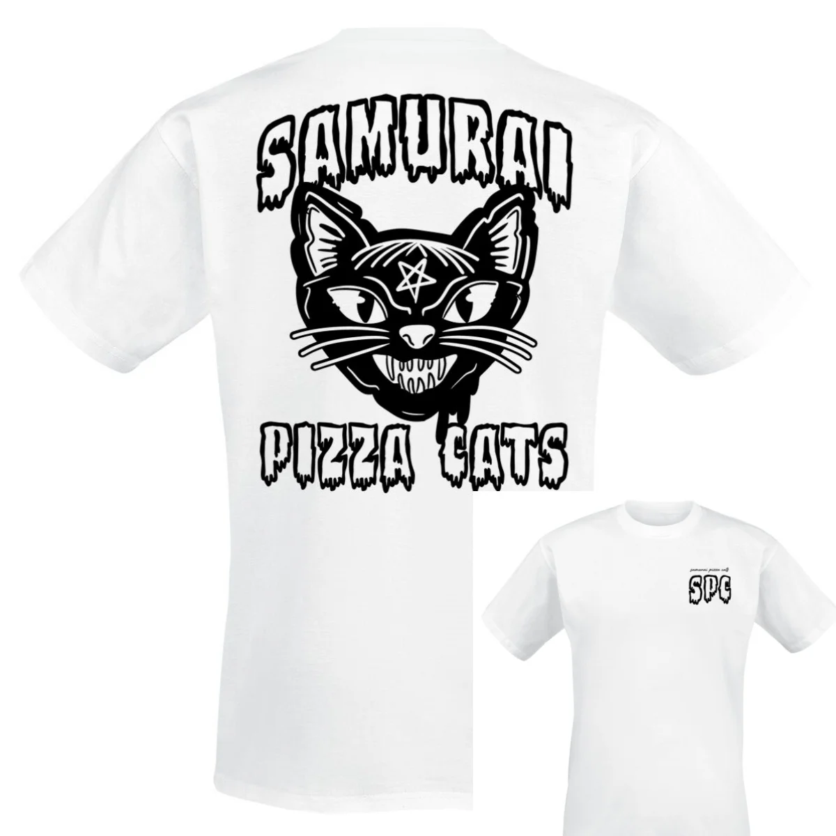 Arcade Cat Samurai Pizza Cats T-Shirt Herren Damen Metal Rock Band Grafik-T-Shirt 100 % Baumwolle Sommer Streetwear Top – Detail 4
