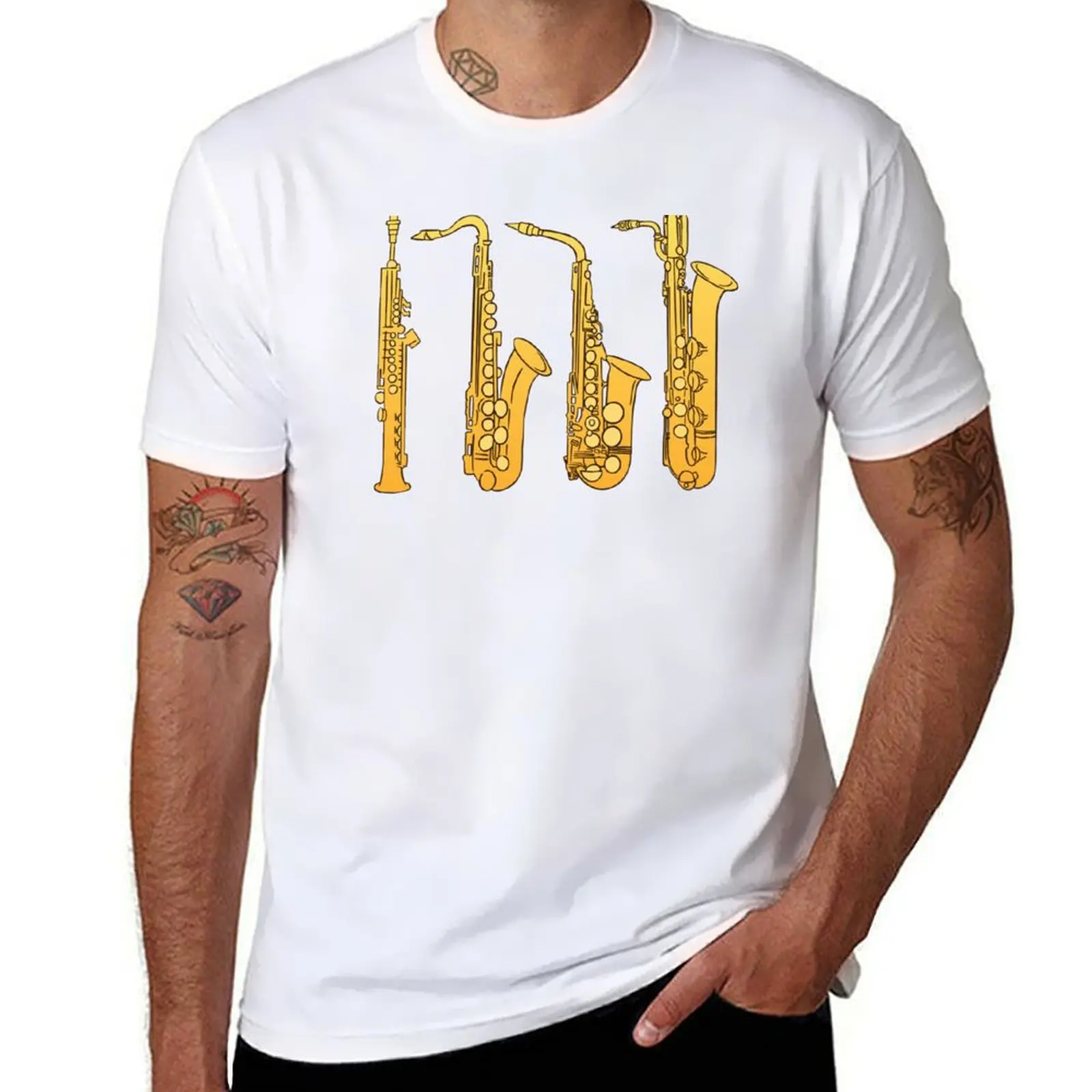 

SAXOPHONE FAMILY T-Shirt man t shirt heavy cotton graphic t shirts for man T-Shirt