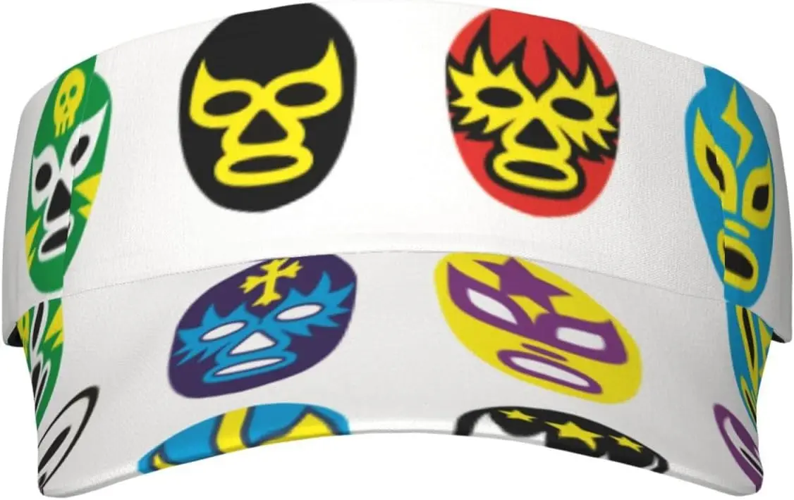 Sport Sun Visor Hat Lucha Libre Mexican Wrestling Lightweight Sun Hat Cap for Running Golf