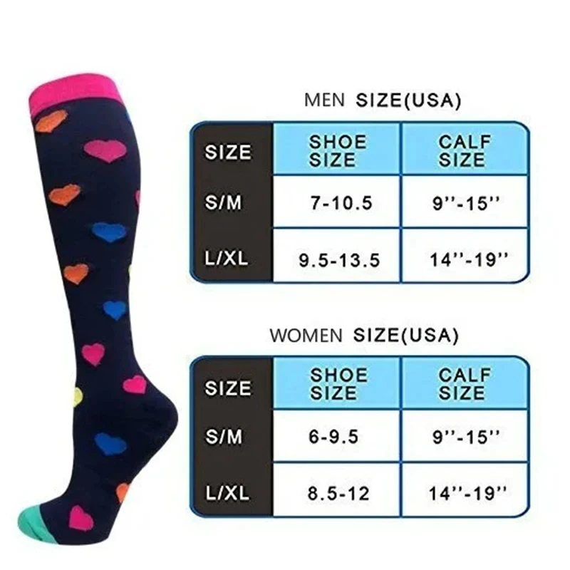 Compression Socks Men Women Medical Varicose Veins Diabetes Elastic Socks Outdoor Sports Running Cycling Exercise Natural Hiking