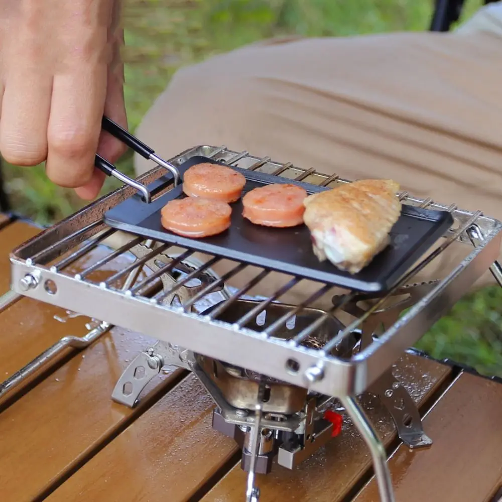 Cheese Pan Camping Frying Pan Non-stick Grill Pan Cheese Grill Pan Mini Grill Pan Rectangle Mini Barbecue Tray Camping