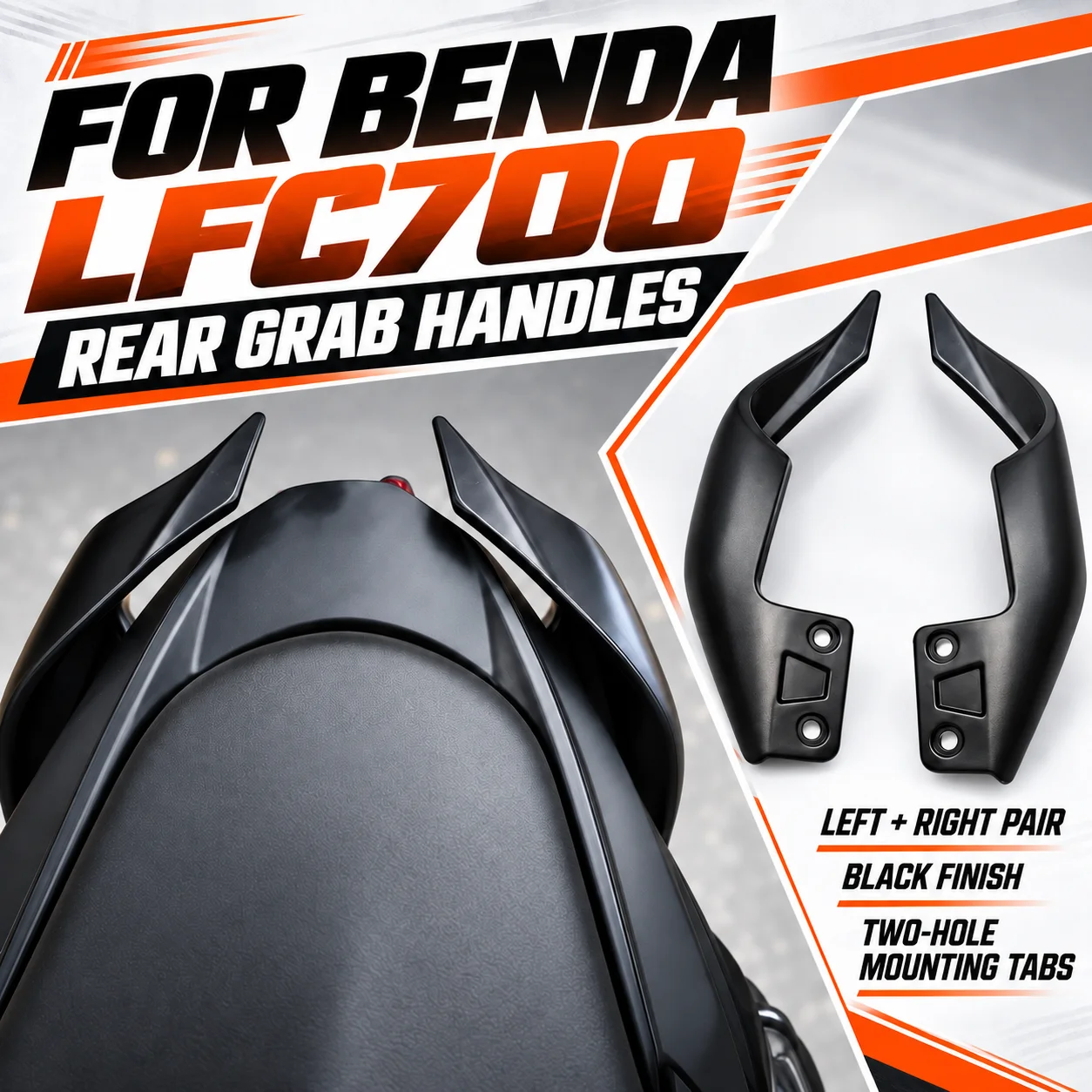 Aluminum Rear Grab Rail Bracket For BENDA LFC 700 Motorbike Rear Armrest Mount Support Modification