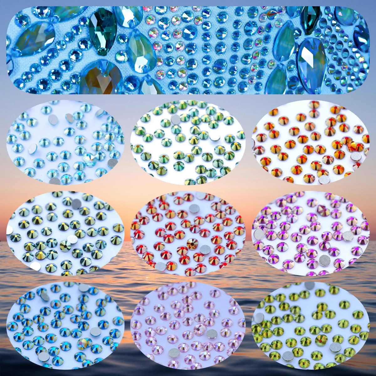 

Yanruo 2058NoHF SS16-SS30 Cold Non fix Rhinestone Boutique Color AB Charm Glass Rhinestones For Nails Decor Diamond art Clothes