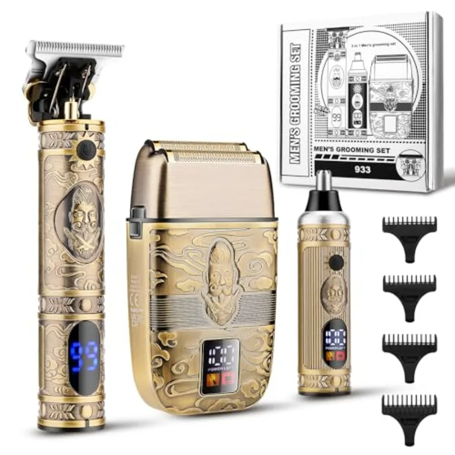

Men's Grooming Kit Professional Hair Clippers and Shaver for MenElectric Razor and Nose Trimmer Set Beard Trimmer with 2 Foil H