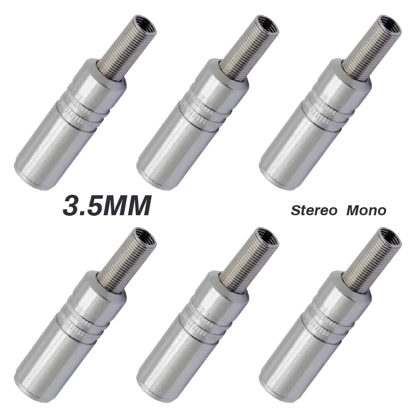 Metal Inline Socket Jack 3.5mm 2 3Pole Mono Stereo Female Connector Solder Wire Connectors