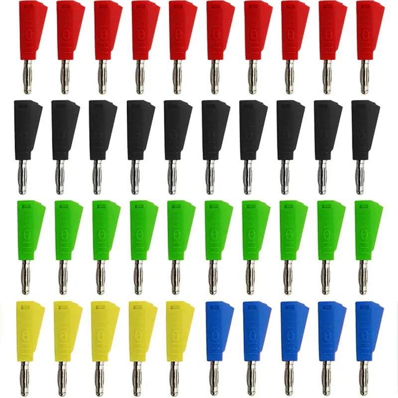 40 Stuks Hoge Stroom Gestapelde Isolatie Plastic Shell Industrie Koper 4Mm Bananenpluggen Voor Multimeter Test Connector