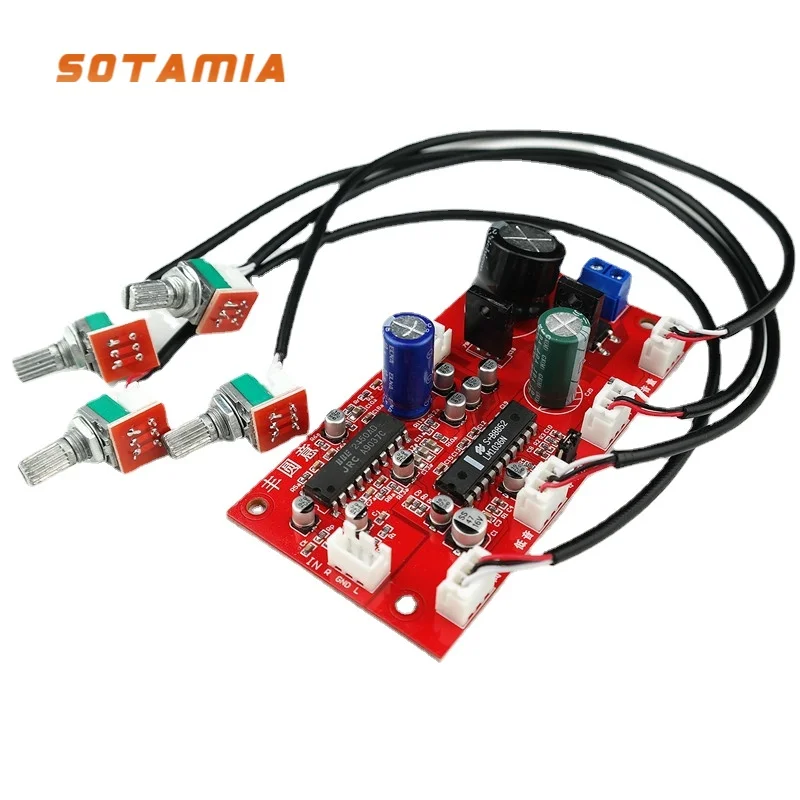 SOTAMIA LM1036 JRC2150BBE Home Theater Amplifier Preamplifier Board Hifi Audiophile Tone Board With Tweeter Bass Vol Adjustment