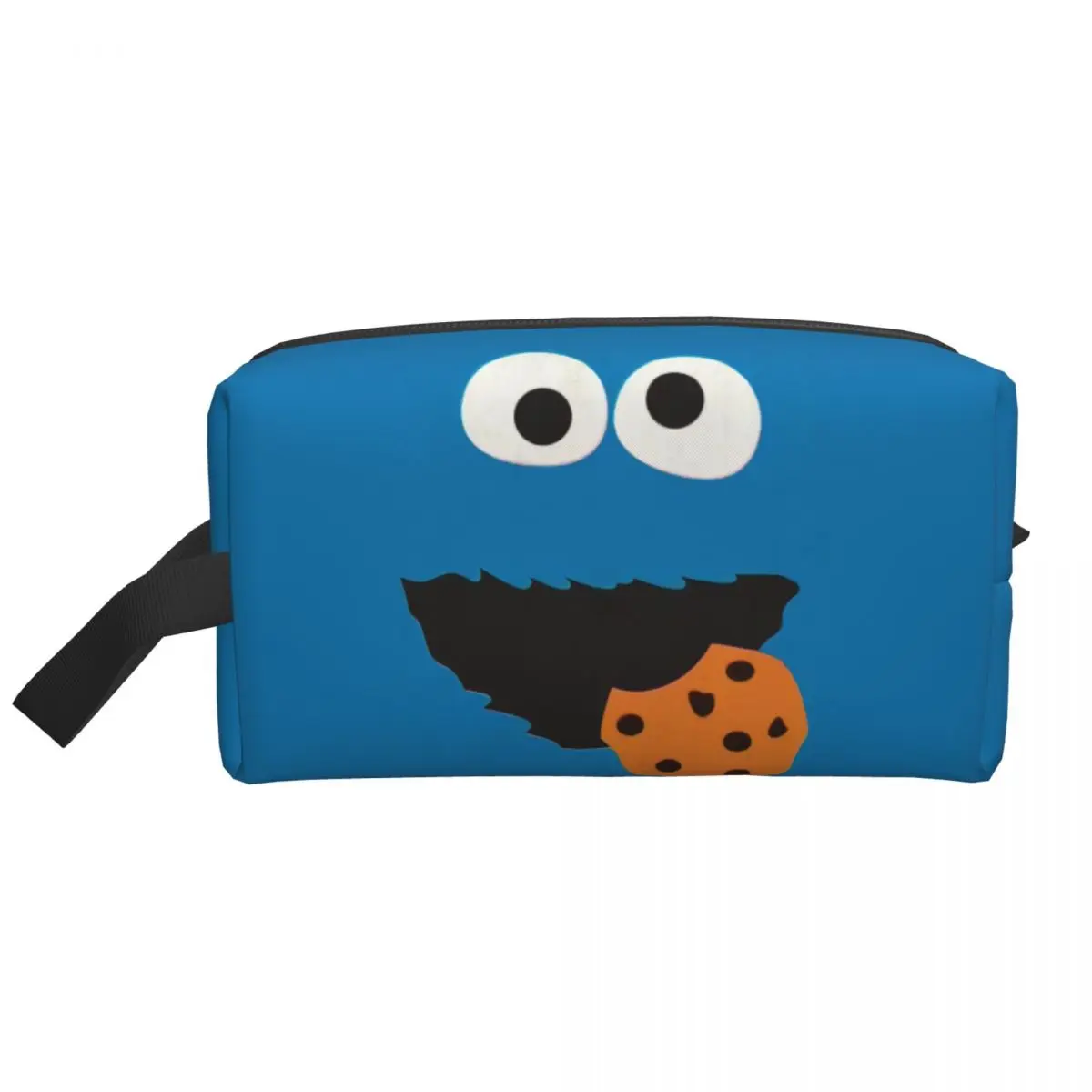 Custom Cookie Monster Face Manga Cosmetic Bag Women Cute Large Capacity Sesame Street Makeup Case Beauty Storage Toiletry Bags