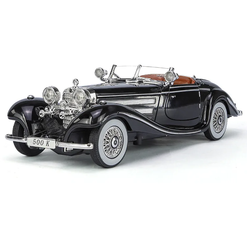 1:24 Mercedes-Benz 500K Classic Car Alloy Model Car Toy Diecasts Metal Casting Sound and Light Car Toy For Children Vehicle