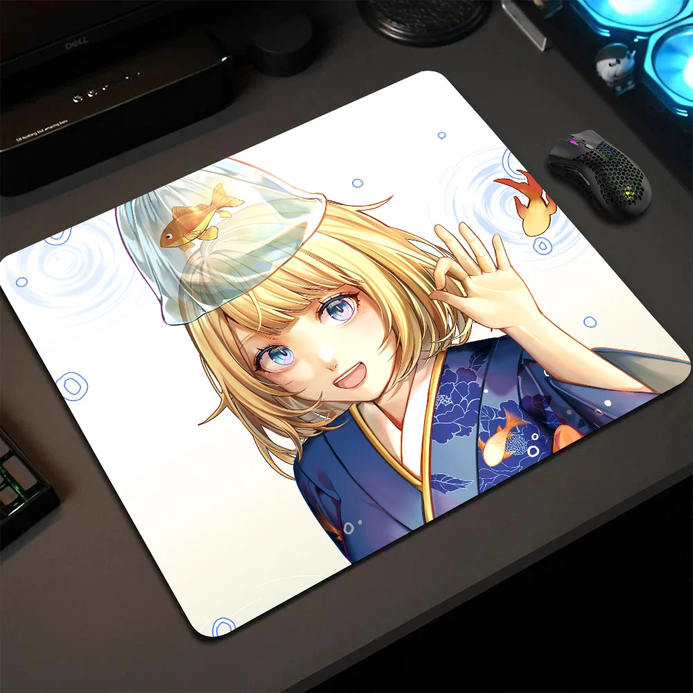 Amelia Watson Youtuber Hololive Girl Anime Mousepad Small LockEdge Mouse Pad For Gamers Computer Desk Pad Anti-slip Rubber